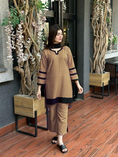 Women's Stitched Arabic Lawn Plain Suit