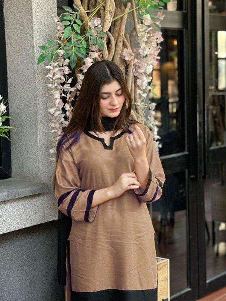 Women's Stitched Arabic Lawn Plain Suit